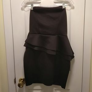 Strapless Peplum Little Black Dress